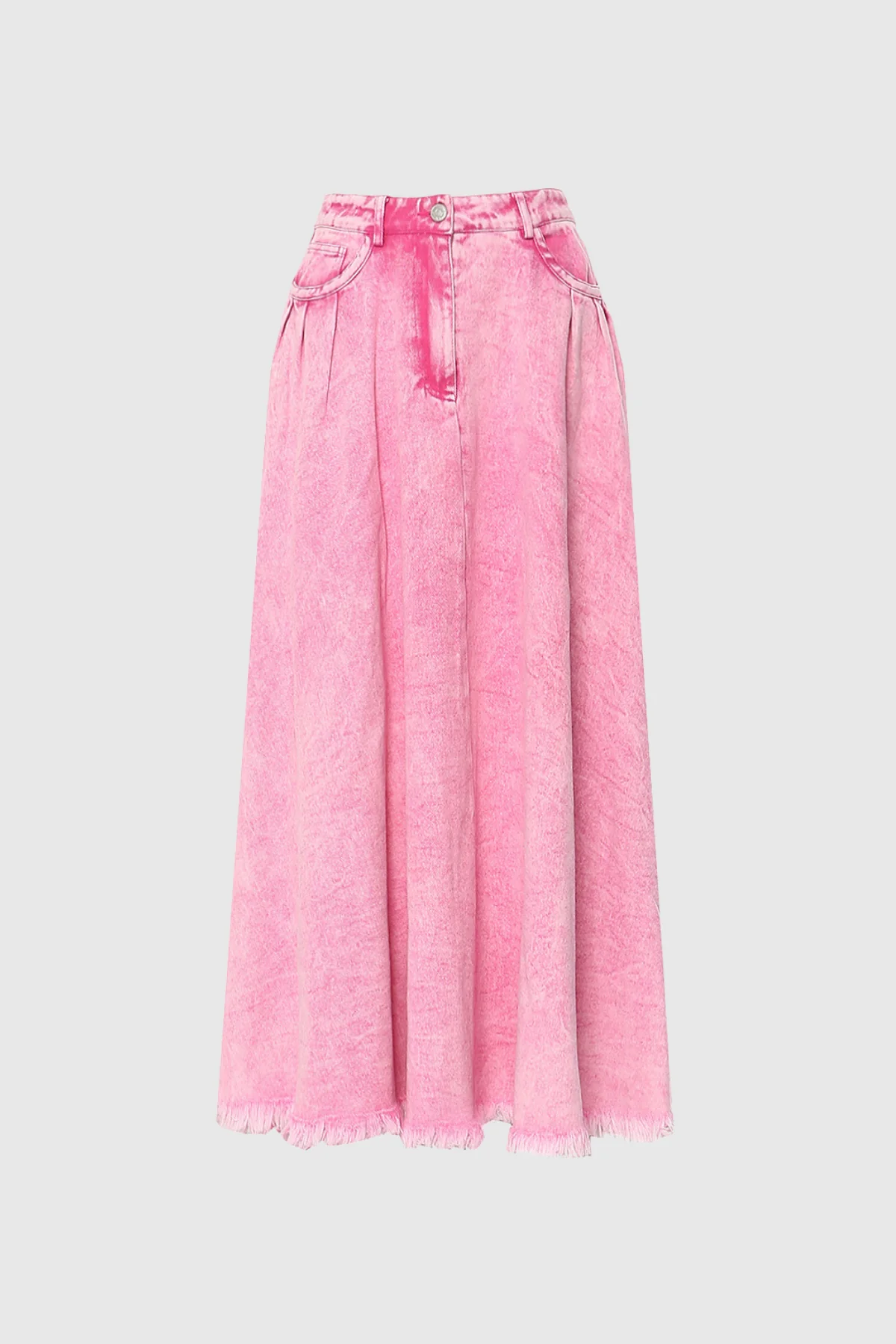 Pink Maxi Denim Skirt for Women