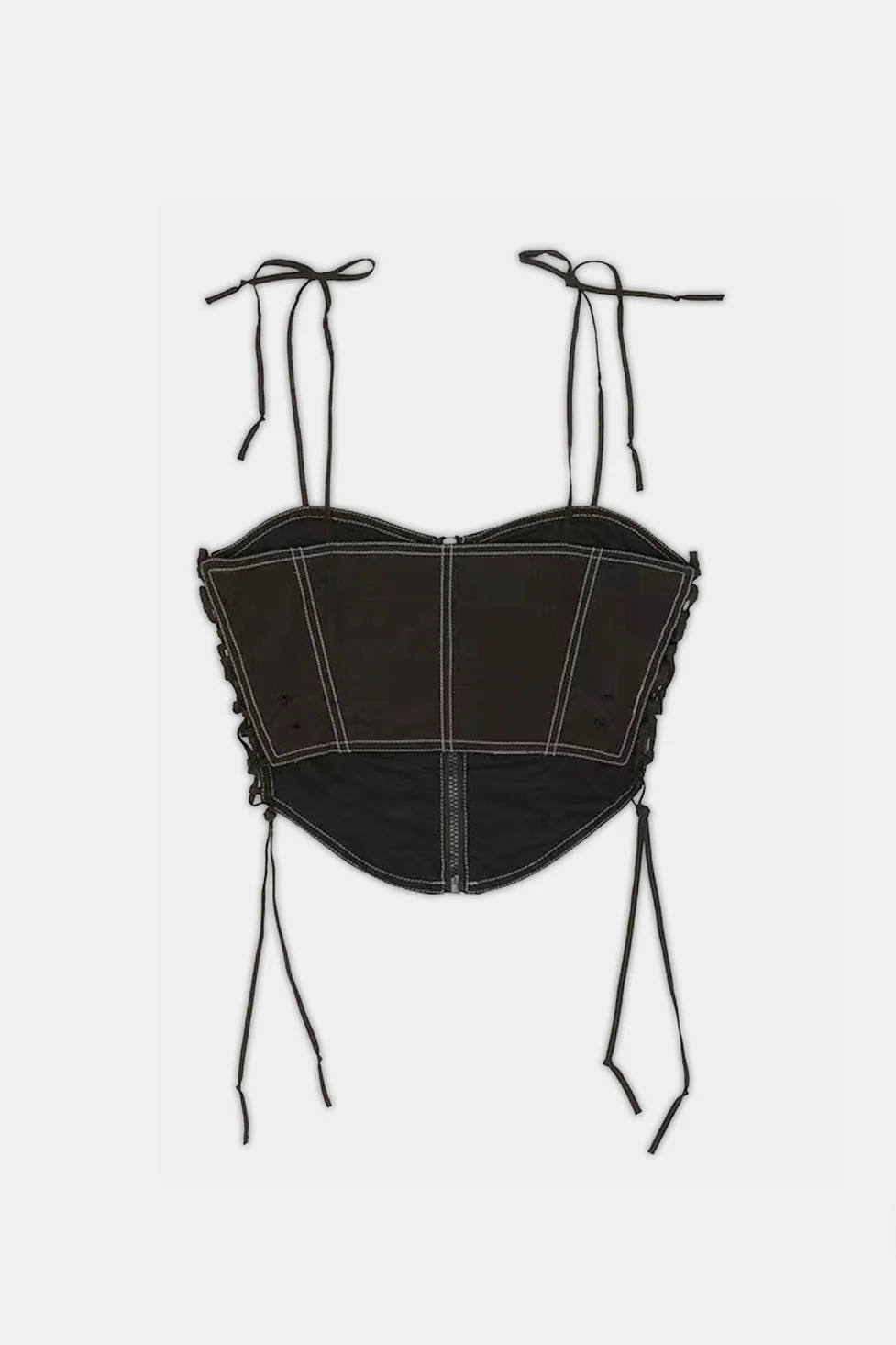 Elegant Lace Up Top in Black | Noelle Design