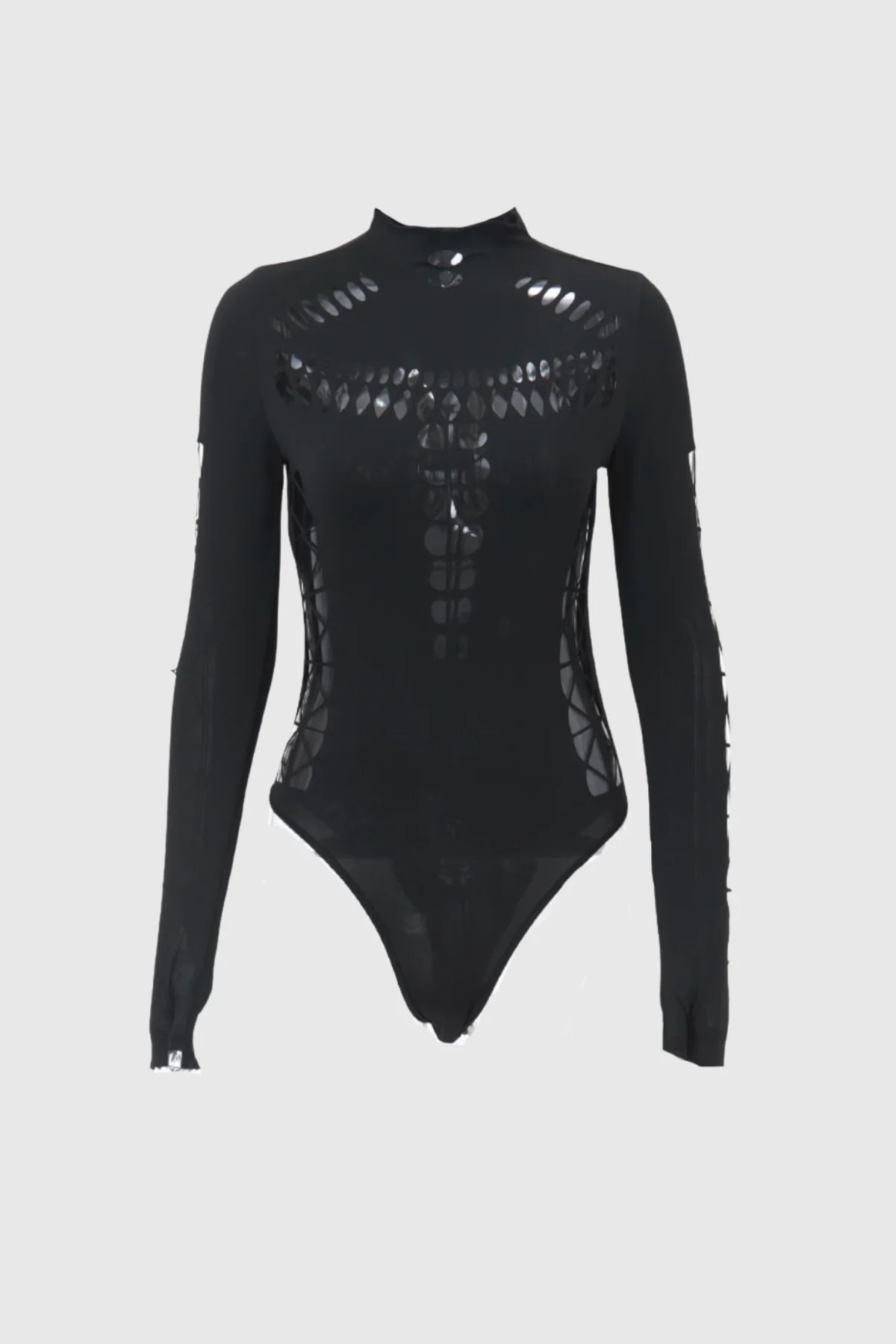 Black Hollow Cobweb Romper - Stylish & Comfortable