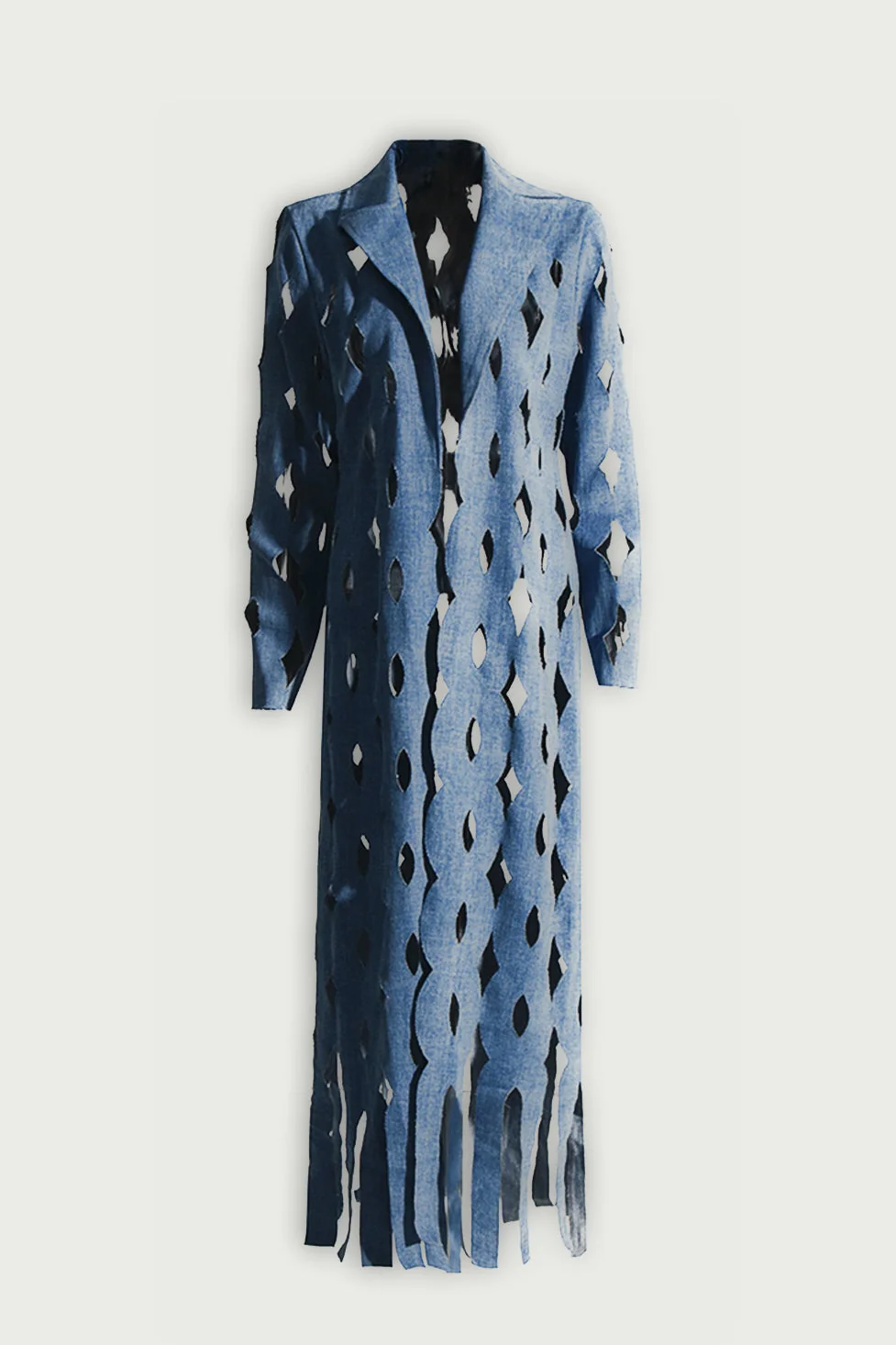 Denim Geometric Cutout Jacket in Blue | Stylish & Versatile Design