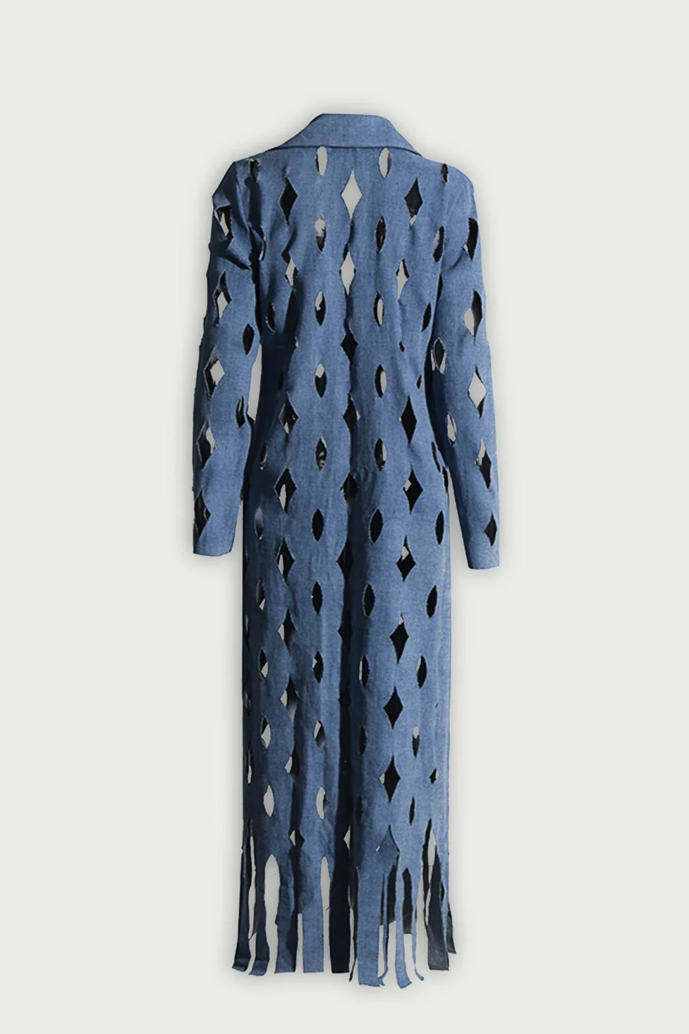 Denim Geometric Cutout Jacket in Blue | Stylish & Versatile Design