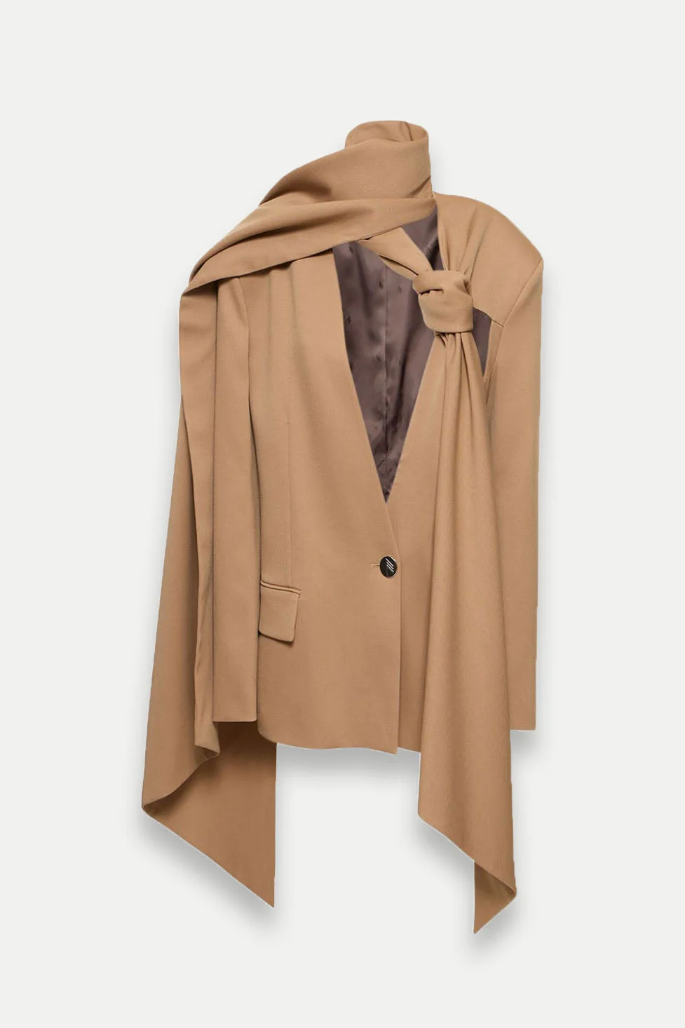 Brown Cutout Blazer and Pants Set for Women