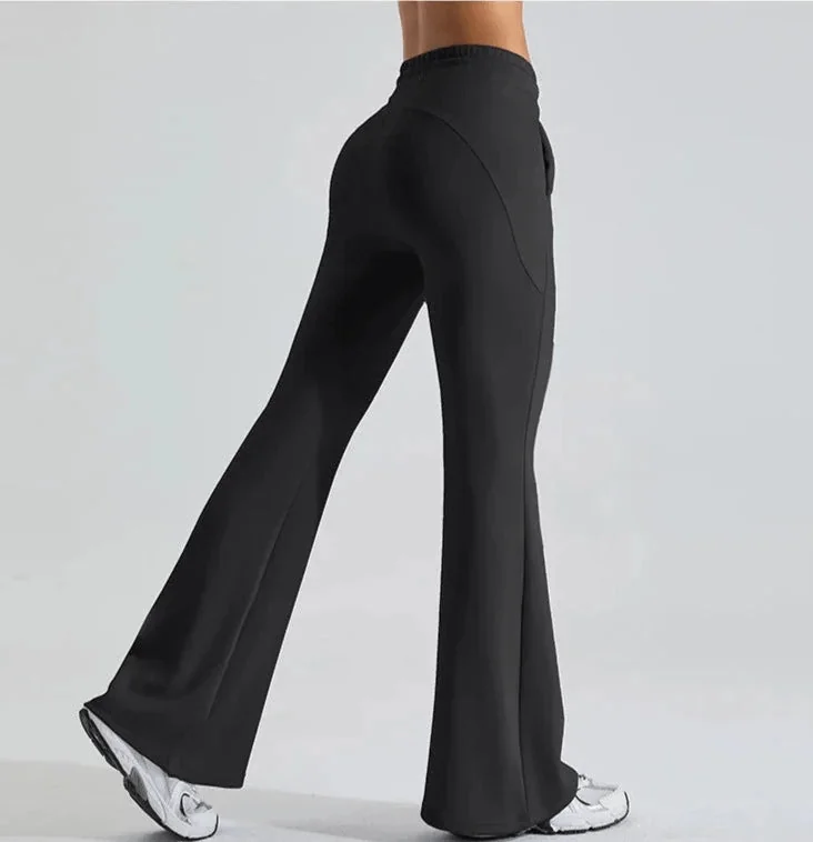 Flare Leggings with Drawstring Waist Elastic - Vibe Style