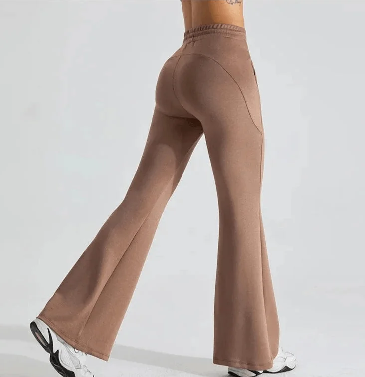 Flare Leggings with Drawstring Waist Elastic - Vibe Style