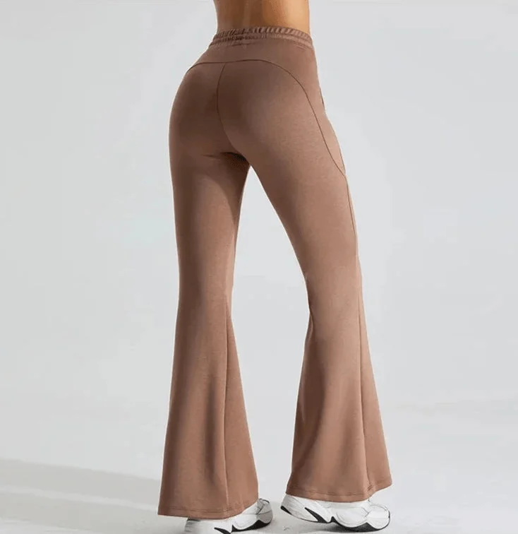 Flare Leggings with Drawstring Waist Elastic - Vibe Style