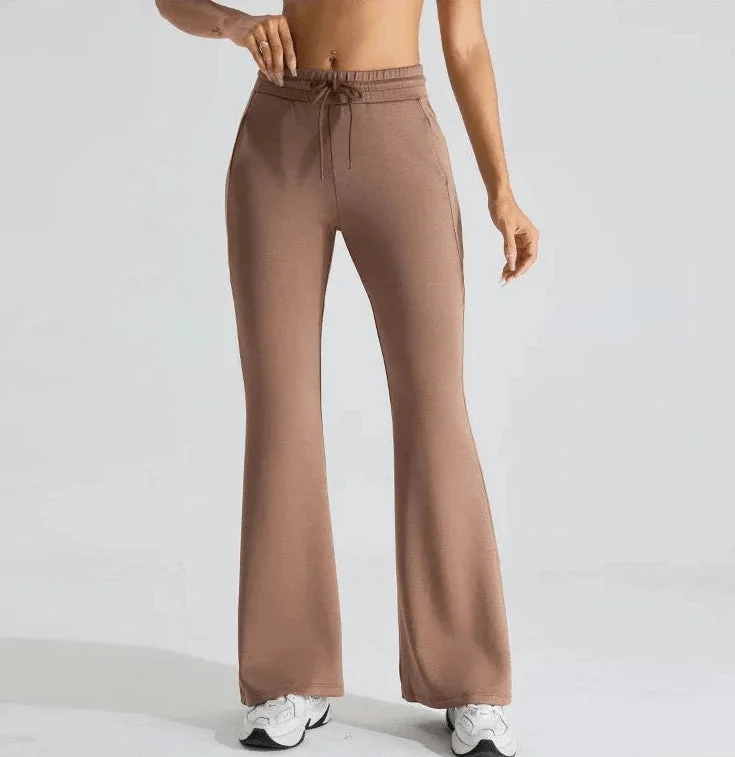 Flare Leggings with Drawstring Waist Elastic - Vibe Style