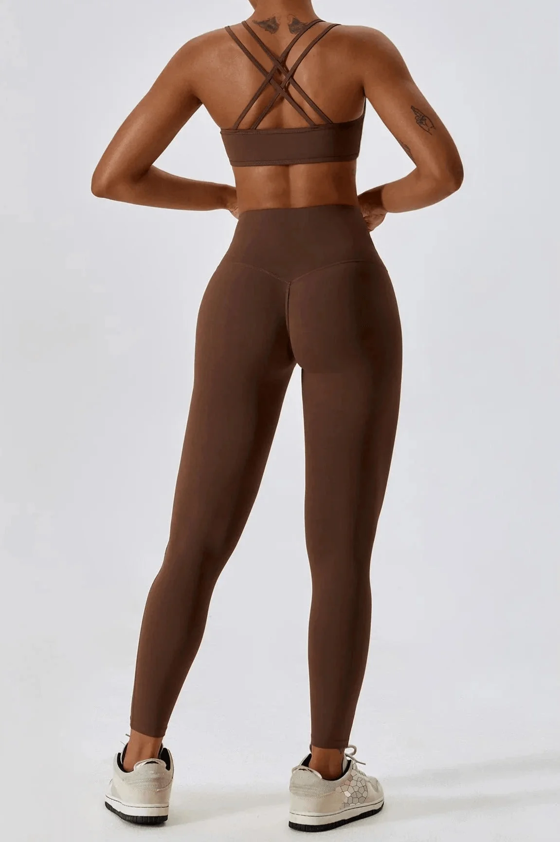 Seamless Athletic Bra Gym Set in Badge Blue - Top & Leggings