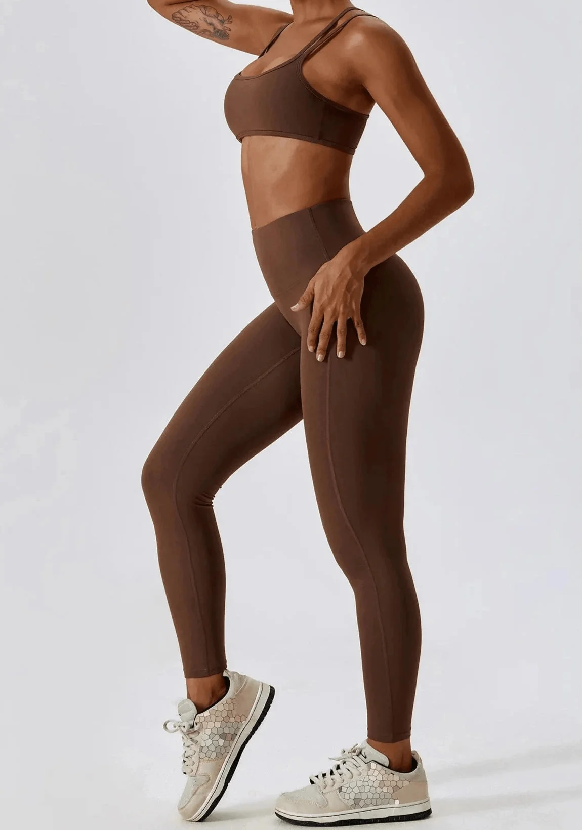 Seamless Athletic Bra Gym Set in Badge Blue - Top & Leggings