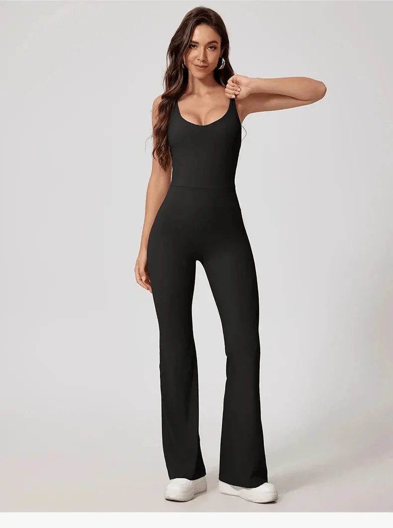 Backless Yoga Jumpsuit with Removable Pads | Comfortable & Stylish
