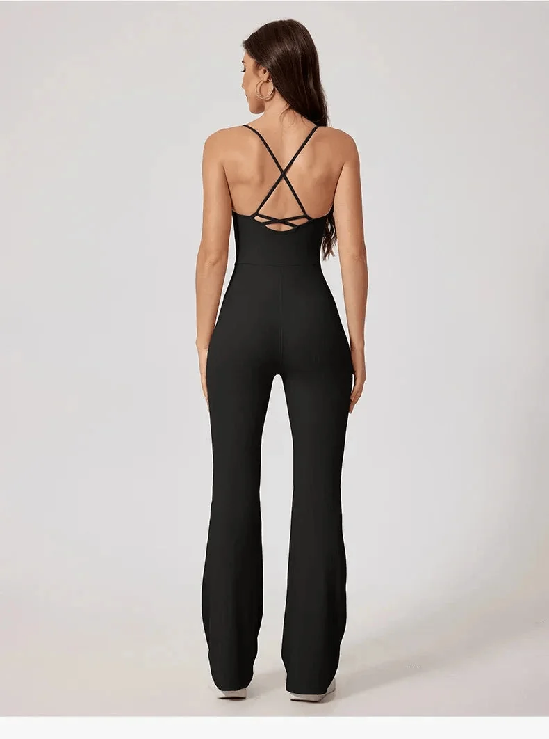 Backless Yoga Jumpsuit with Removable Pads | Comfortable & Stylish
