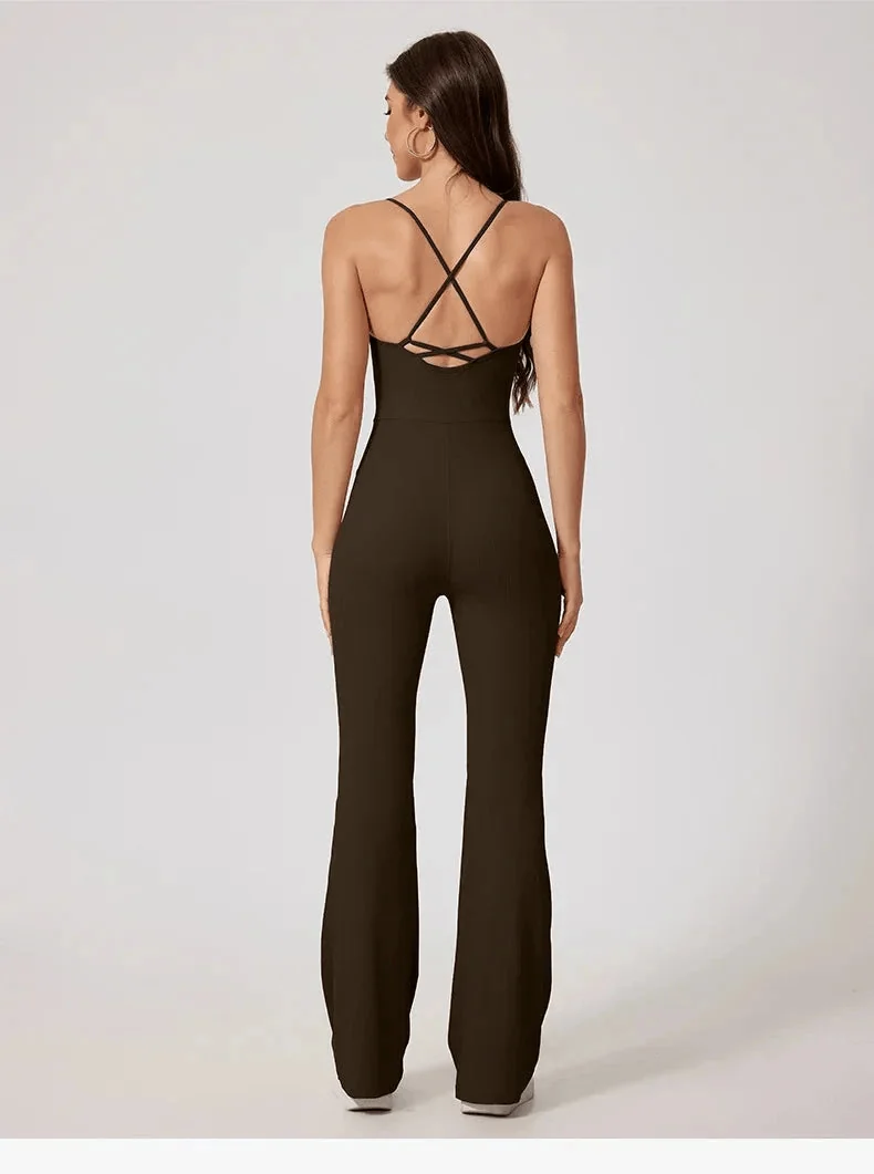 Backless Yoga Jumpsuit with Removable Pads | Comfortable & Stylish