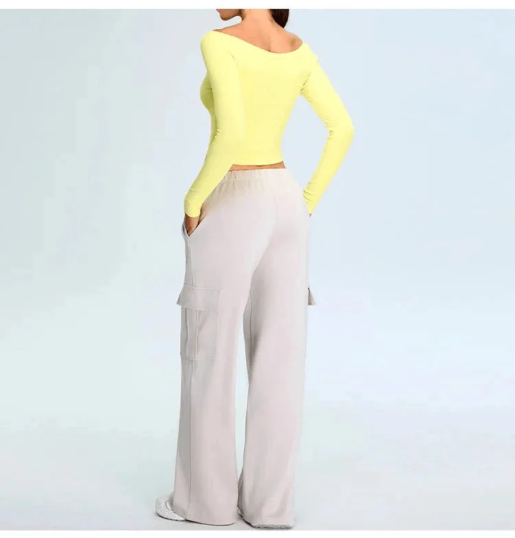 ComfortFit Off-Shoulder Yoga Top | Nylon-Spandex Blend