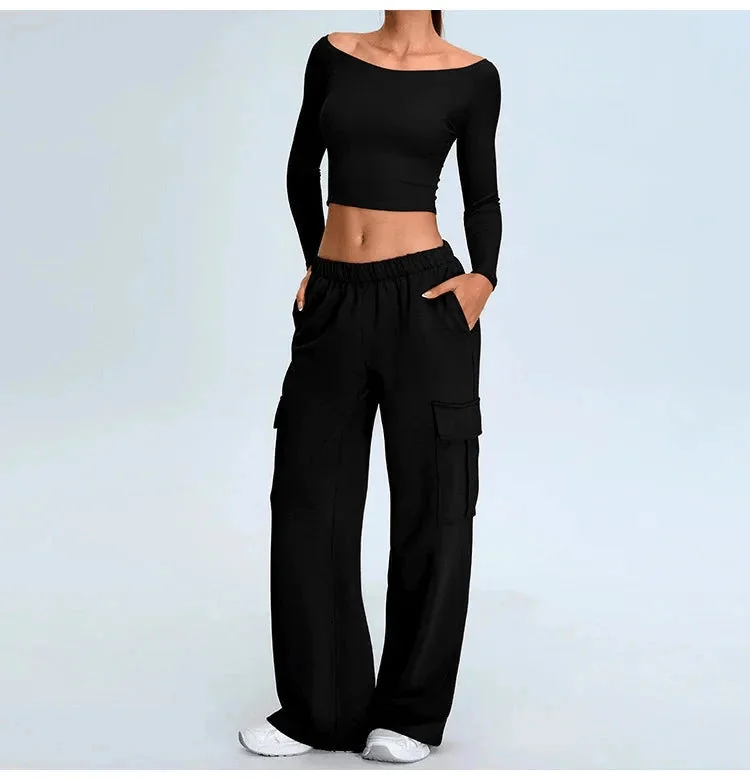 ComfortFit Off-Shoulder Yoga Top | Nylon-Spandex Blend