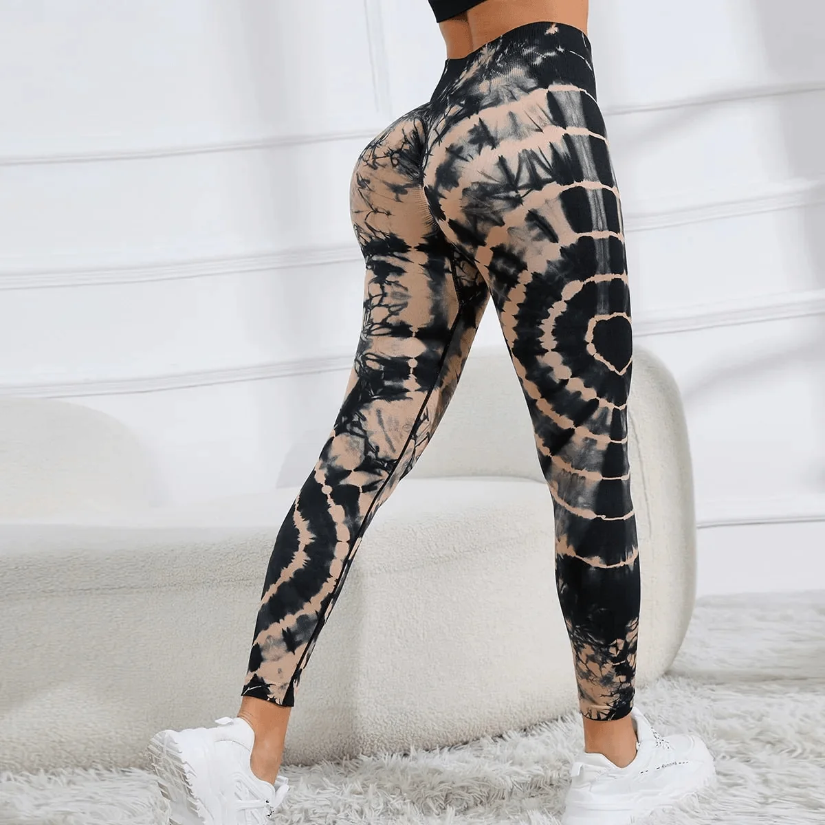 Trendy Seamless Tie Dye Fitness Leggings for Women