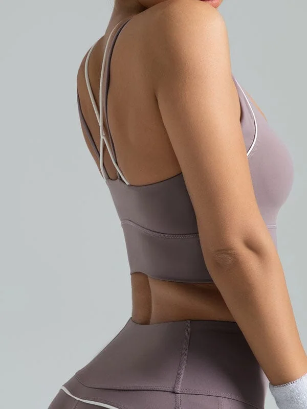 Comfortable Tone Line Sports Bra - Nylon Spandex Blend