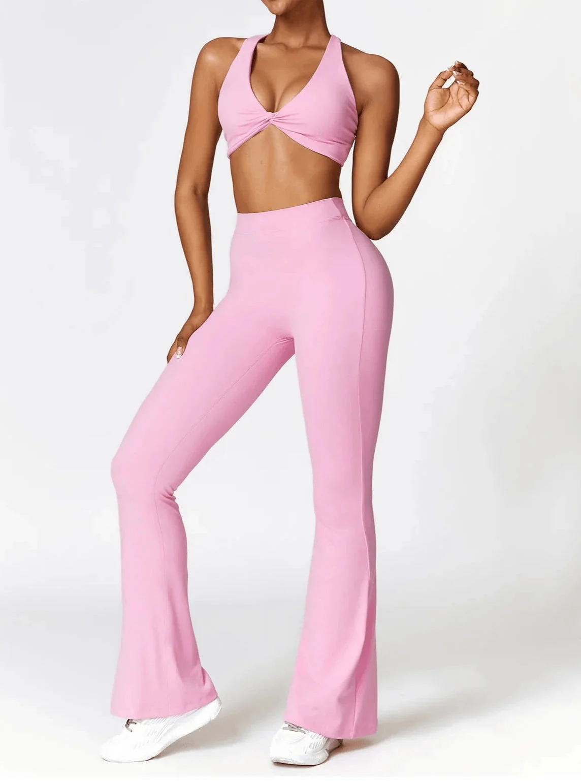 Gray Flare Leggings for Women - High Waist Squat-Proof Yoga & Fitness Apparel