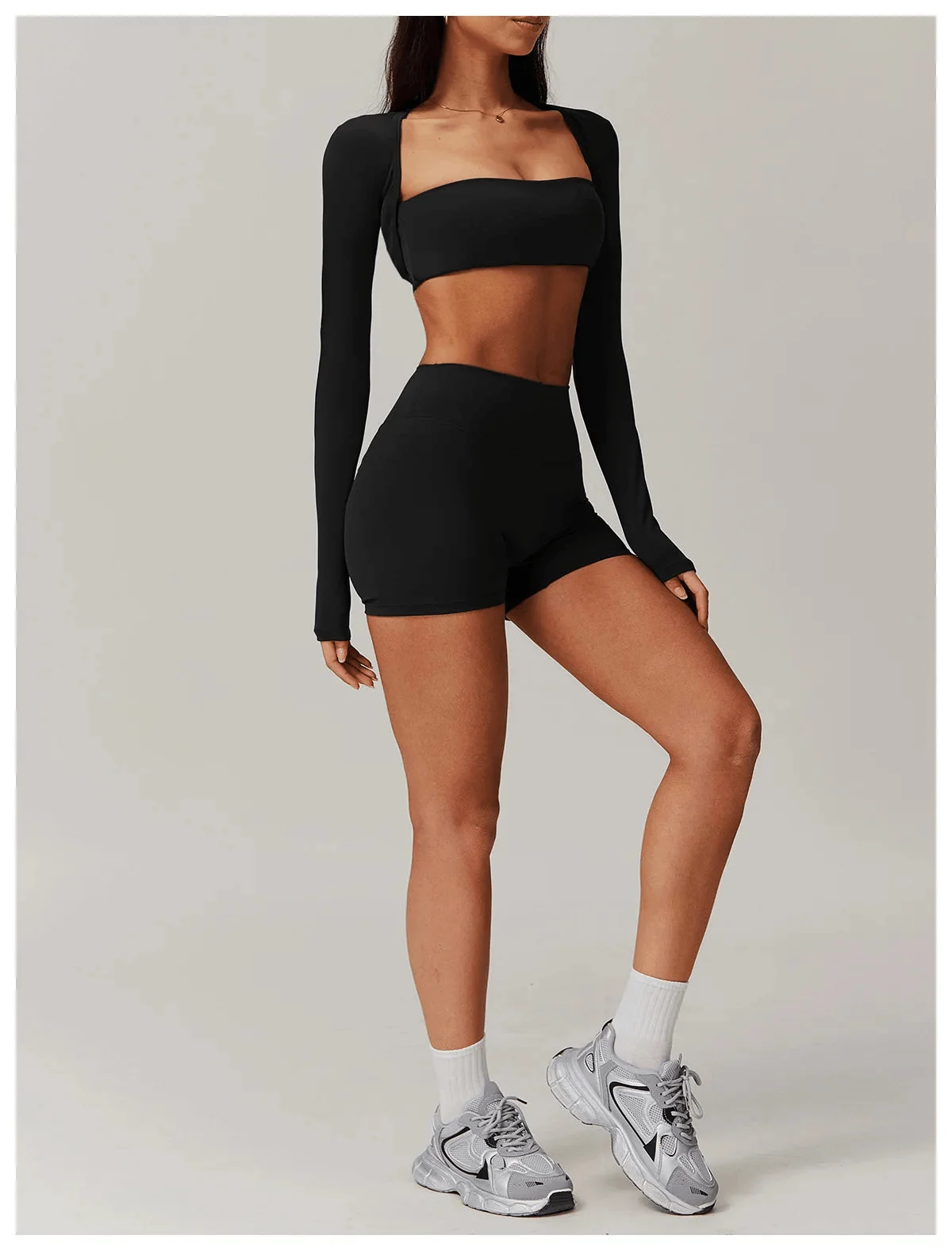 Comfy Brushed Shawl Long Sleeve Bra Top