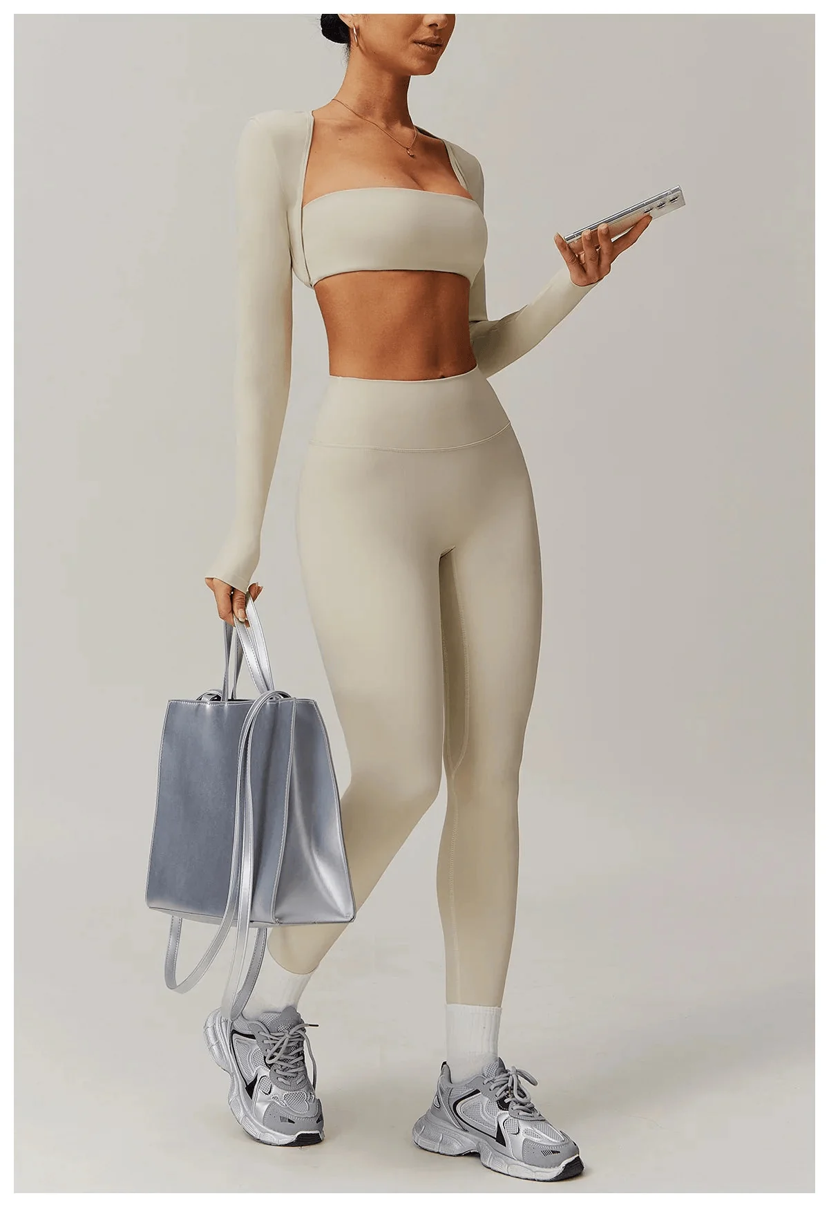 Comfy Brushed Shawl Long Sleeve Bra Top