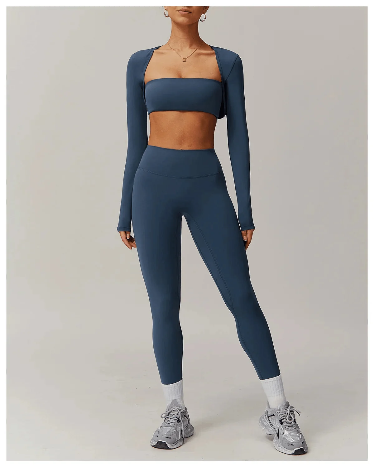 Comfy Brushed Shawl Long Sleeve Bra Top