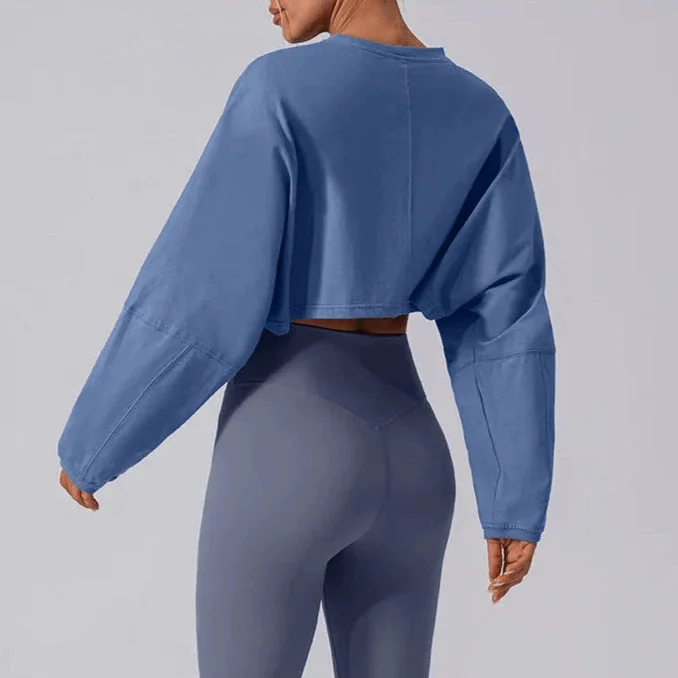 Womens Chase Crop Top Long Sleeve - Fitness Workout Top