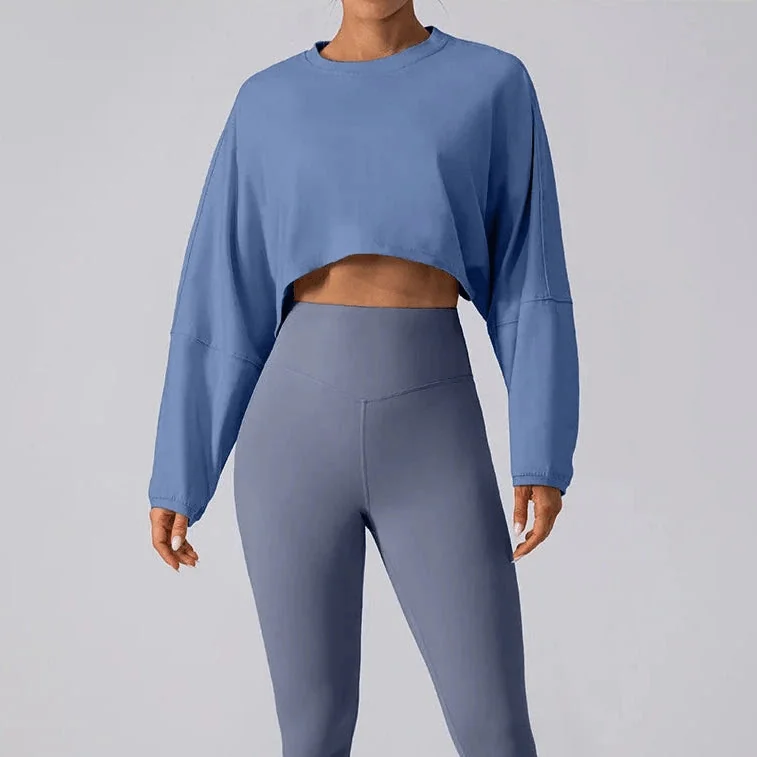 Womens Chase Crop Top Long Sleeve - Fitness Workout Top