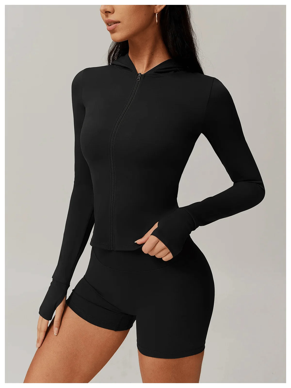 ComfortFit Long Sleeve Hooded Jacket - Workout & Yoga Essential