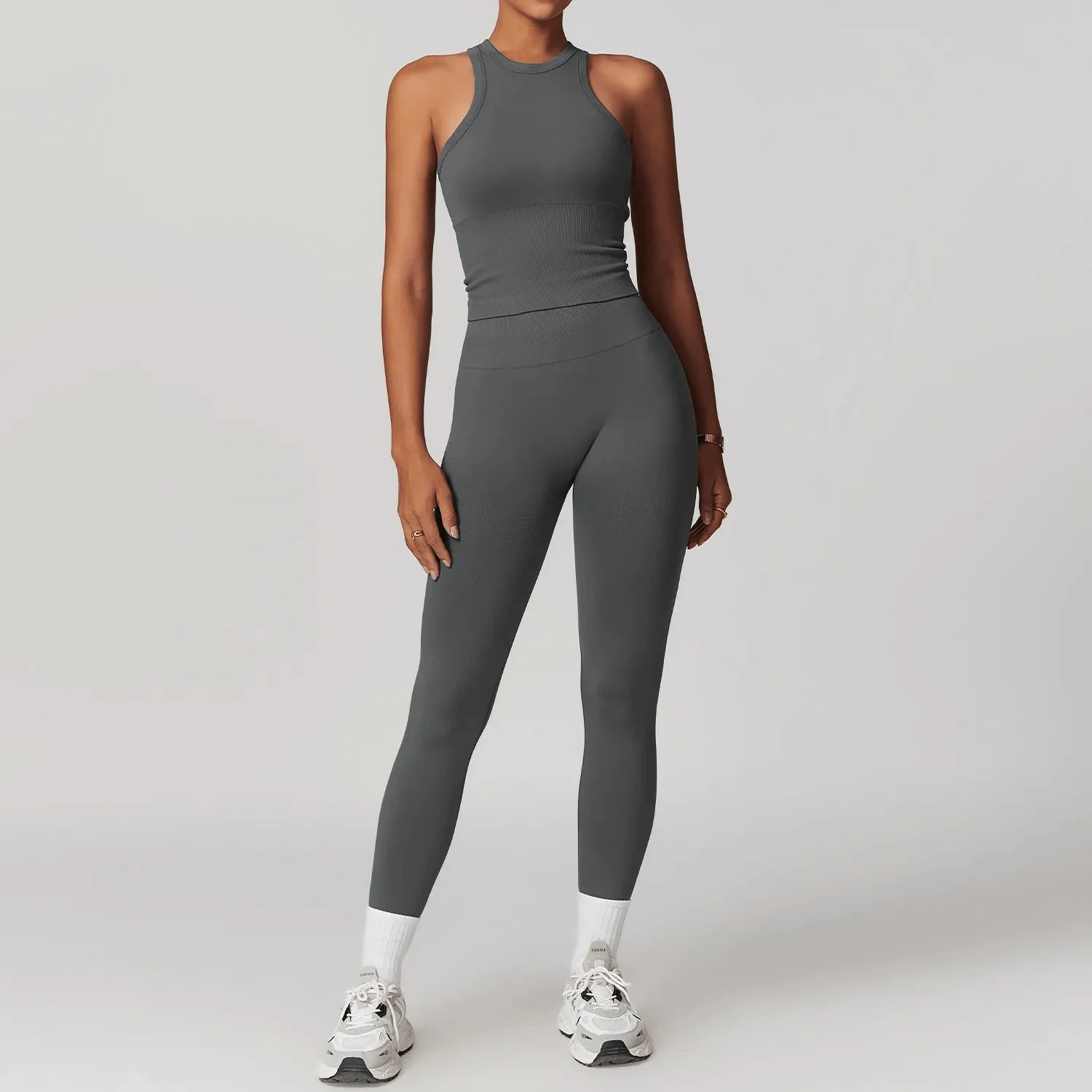 Seamless Racerback Gym Leggings and Top Set