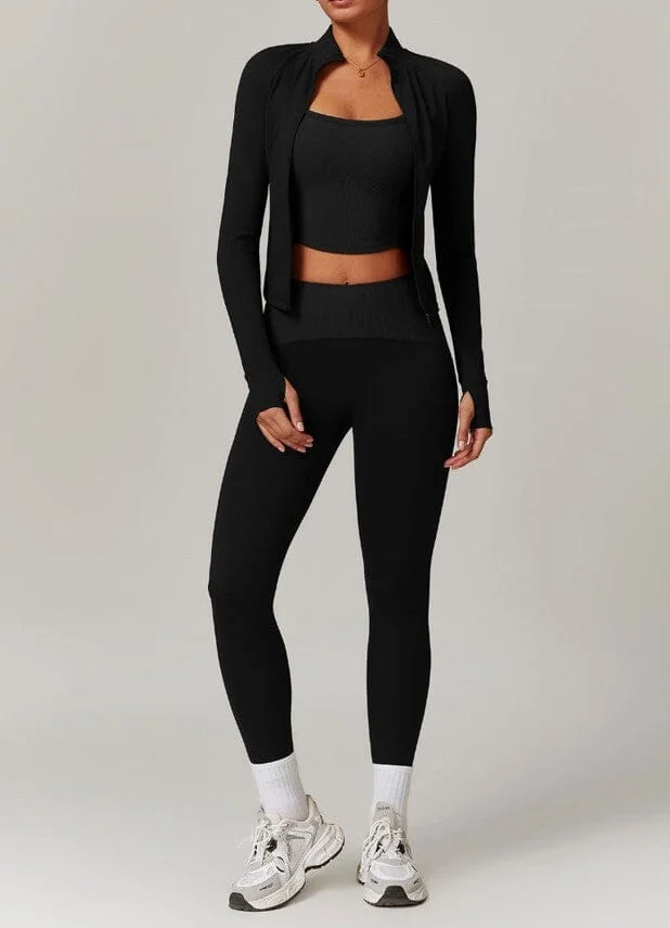 Womens Infinite Fitness Jacket Set - Leggings & Top