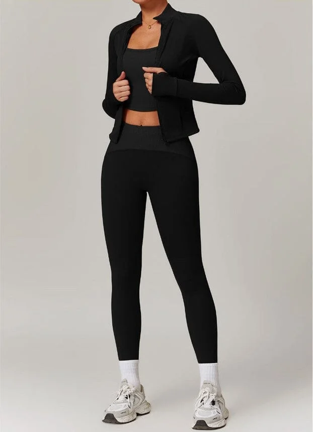 Womens Infinite Fitness Jacket Set - Leggings & Top