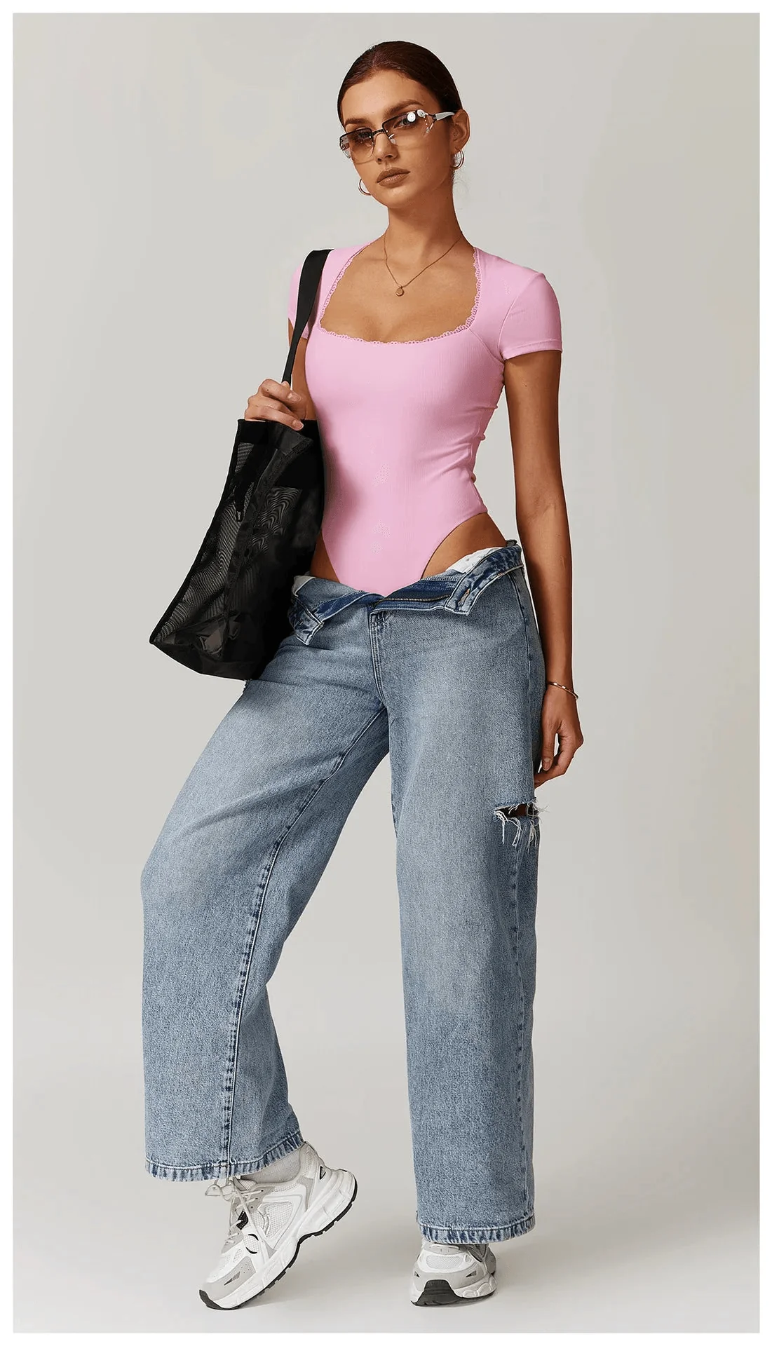 Comfort Fit Triangle Jumpsuit for Yoga & Gym - Black/White/Blue/Linen/Pink