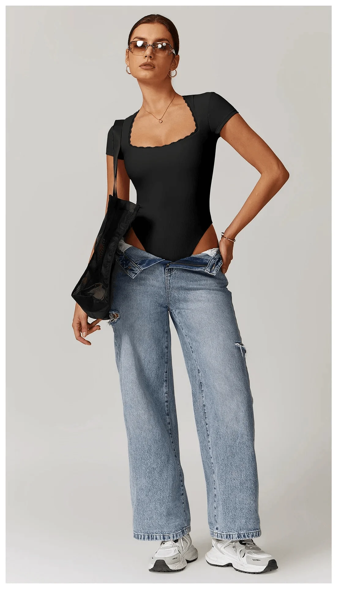 Comfort Fit Triangle Jumpsuit for Yoga & Gym - Black/White/Blue/Linen/Pink