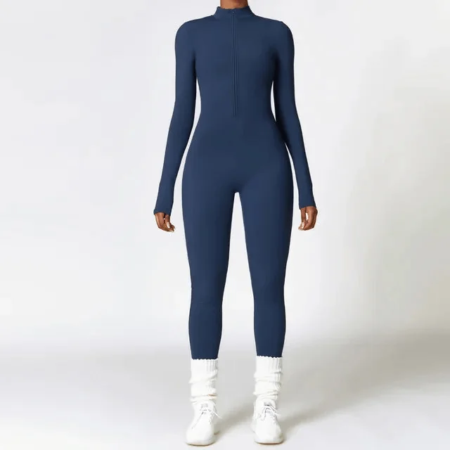Comfortable Long Sleeve Sports Jumpsuit for Women - Breathable & Quick Dry