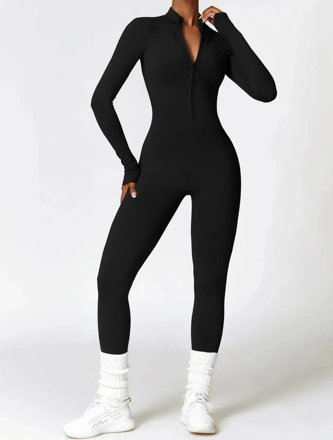 Comfortable Long Sleeve Sports Jumpsuit for Women - Breathable & Quick Dry