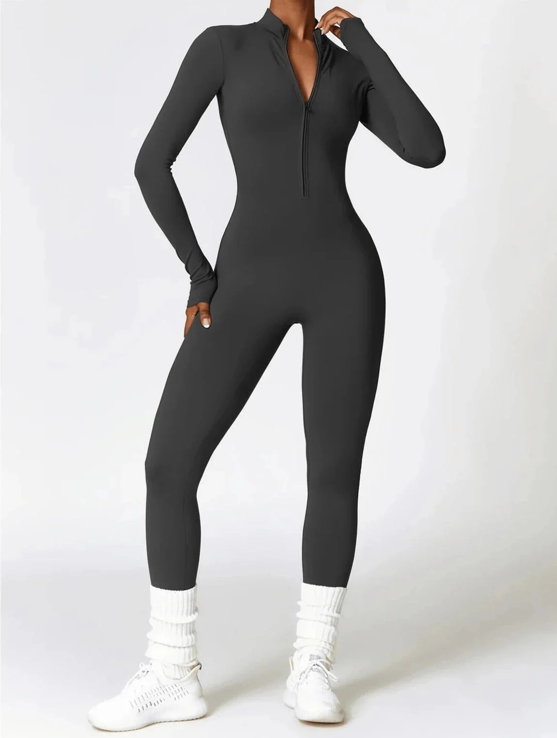 Comfortable Long Sleeve Sports Jumpsuit for Women - Breathable & Quick Dry