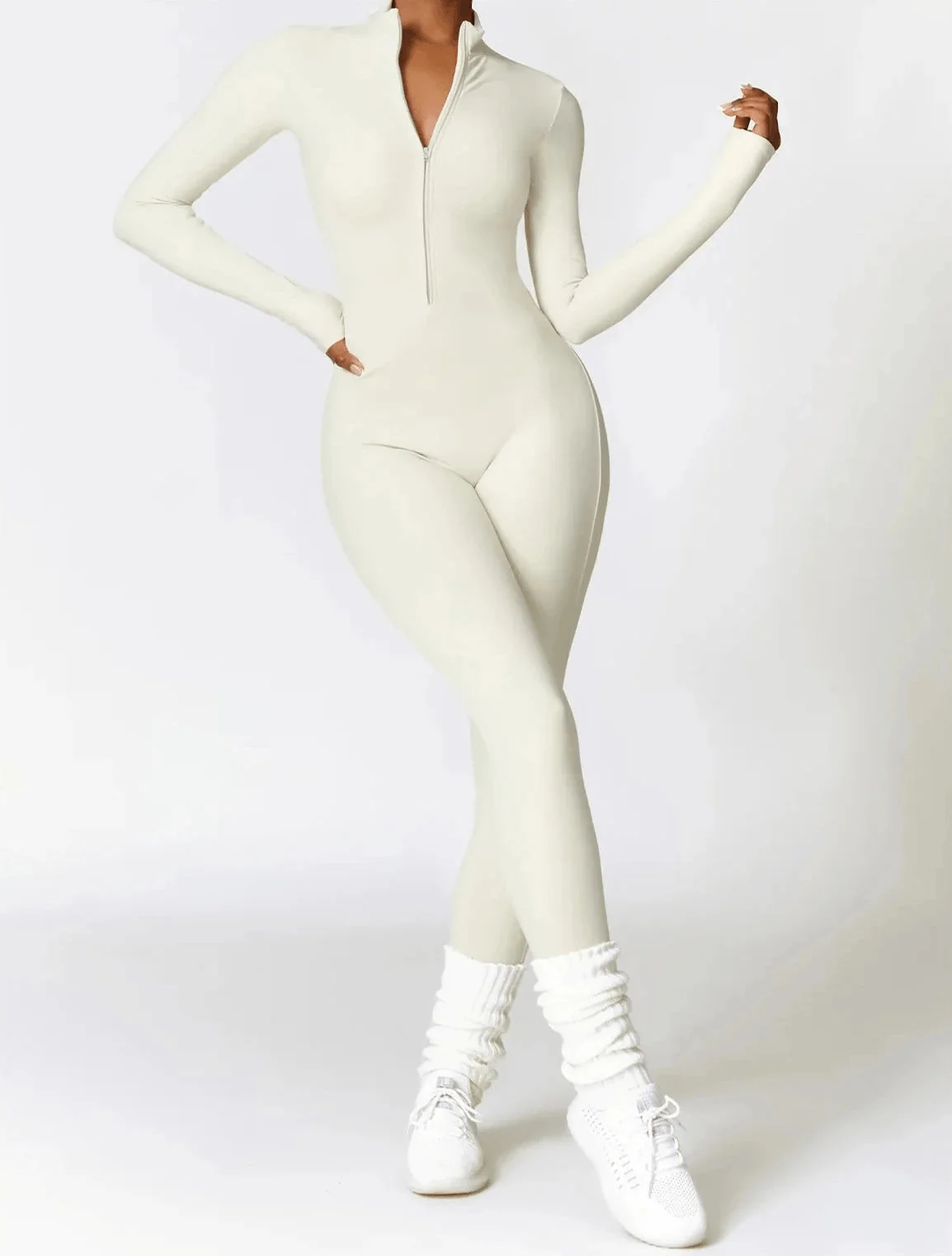 Comfortable Long Sleeve Sports Jumpsuit for Women - Breathable & Quick Dry