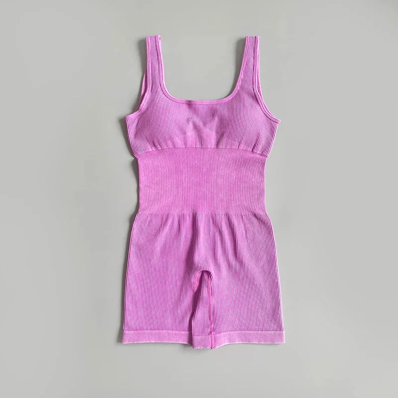 Ribbed Jumpsuit for Women | Breathable Fitness Romper