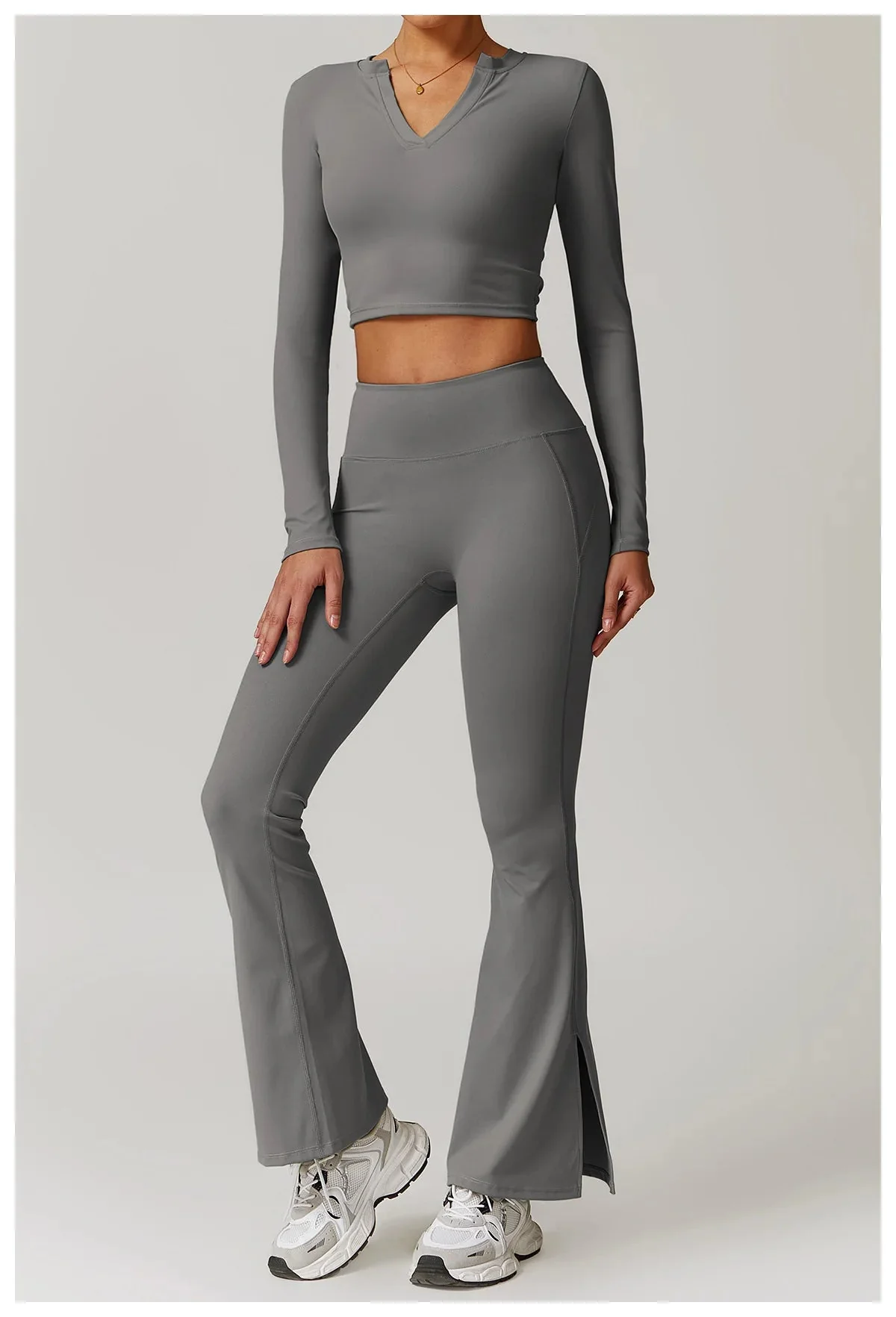 Womens Seamless Long Sleeve Workout Set