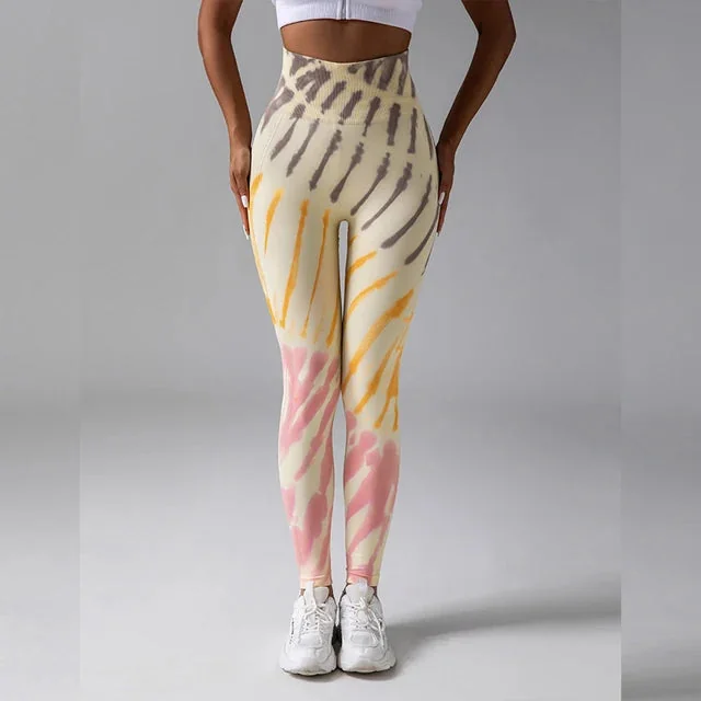 Vibrant High-Waist Fitness Leggings for Yoga and Gym Workouts