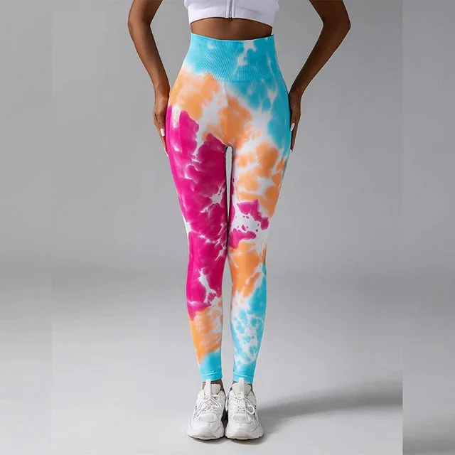 Vibrant High-Waist Fitness Leggings for Yoga and Gym Workouts