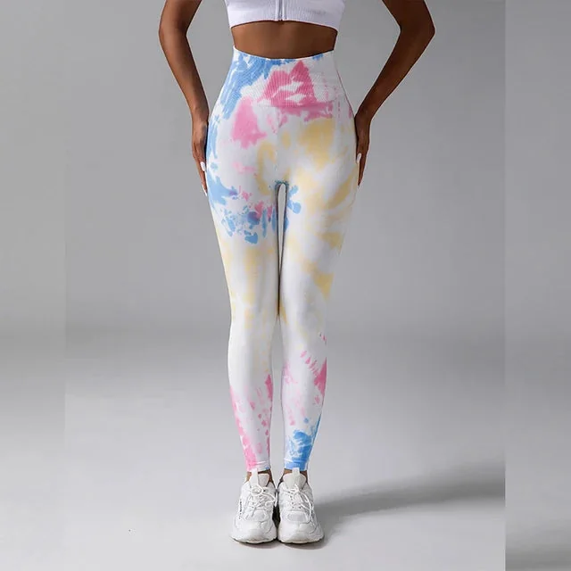 Vibrant High-Waist Fitness Leggings for Yoga and Gym Workouts
