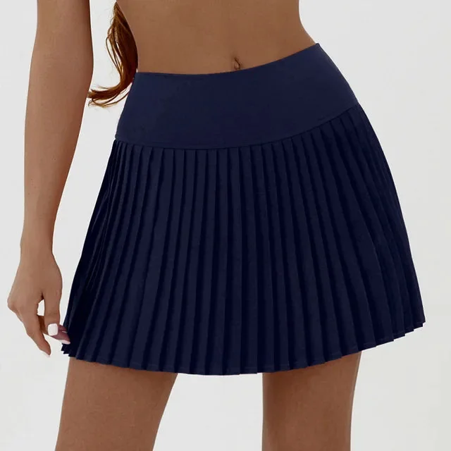 Womens Sporty Tennis Skirt with Integrated Shorts