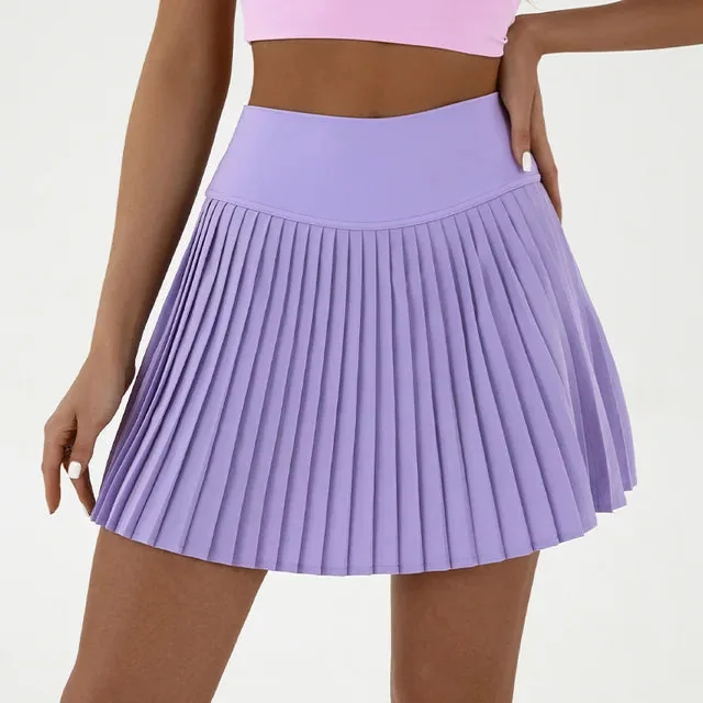 Womens Sporty Tennis Skirt with Integrated Shorts