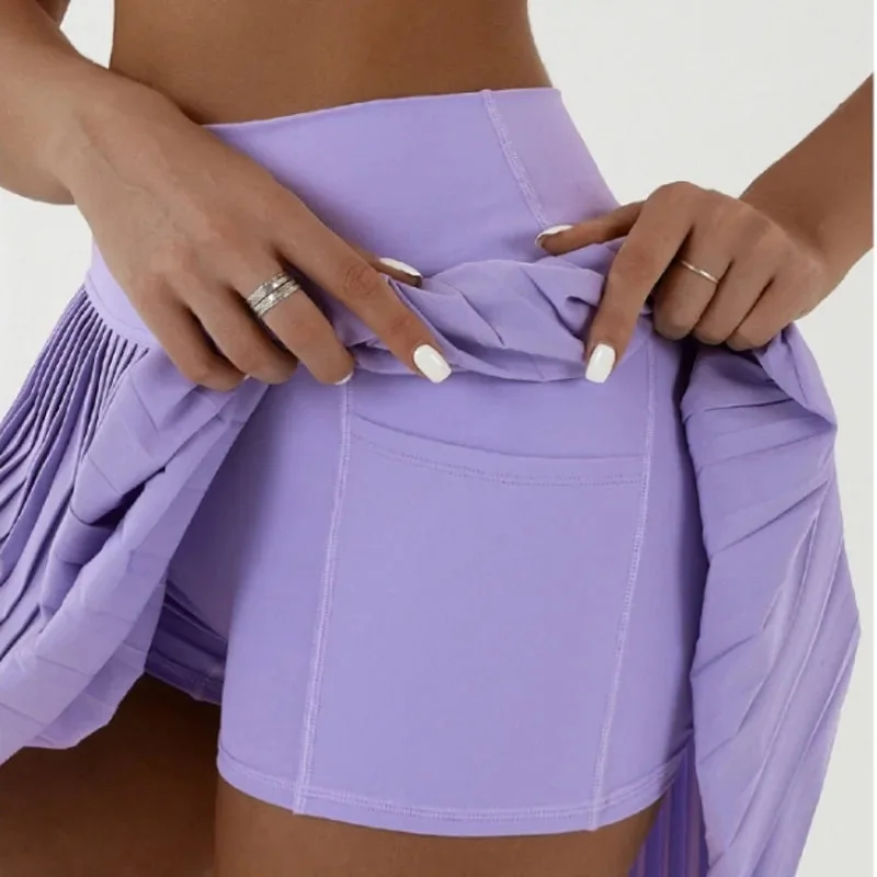 Womens Sporty Tennis Skirt with Integrated Shorts