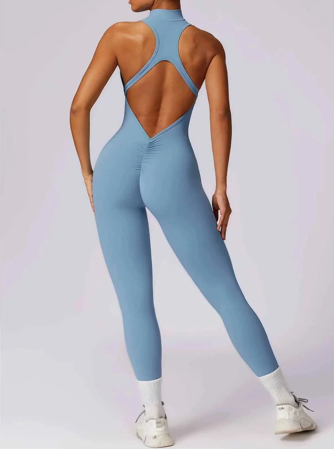Enchantress Zipper Racerback Jumpsuit in Eclipse Blue XL