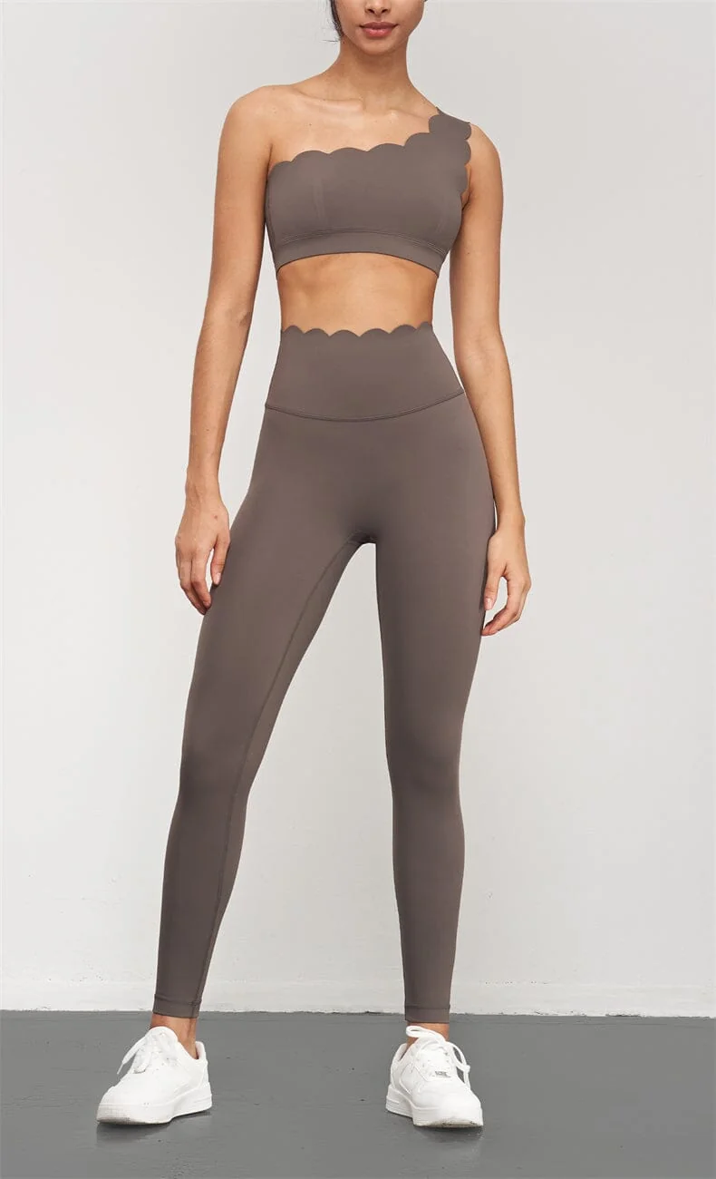 Comfortable Petal Waist Leggings - Stretchy Athletic Legwear