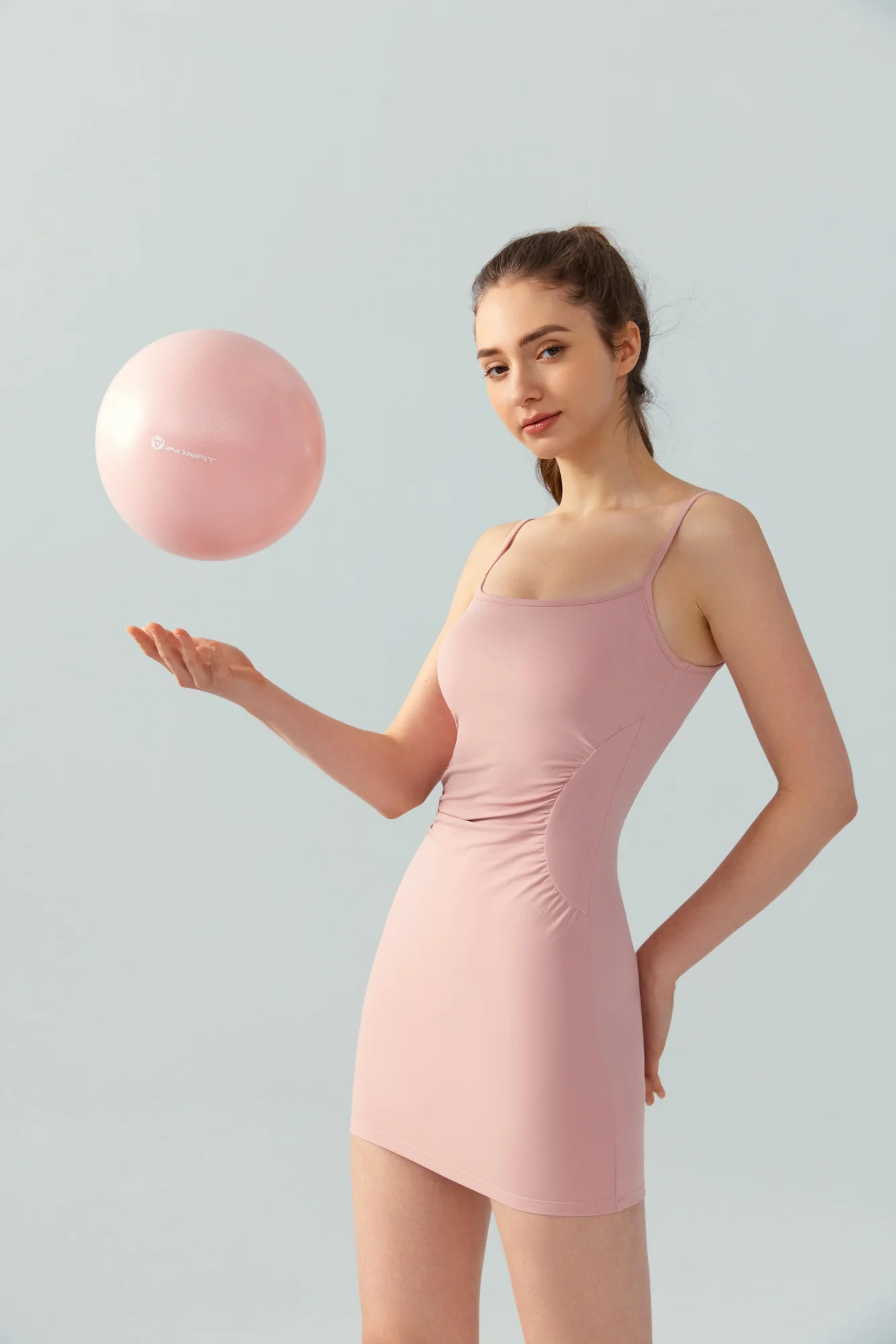 Elastic Mini Dress with Padded Comfort | Black/Beige Khaki/Clay Pink