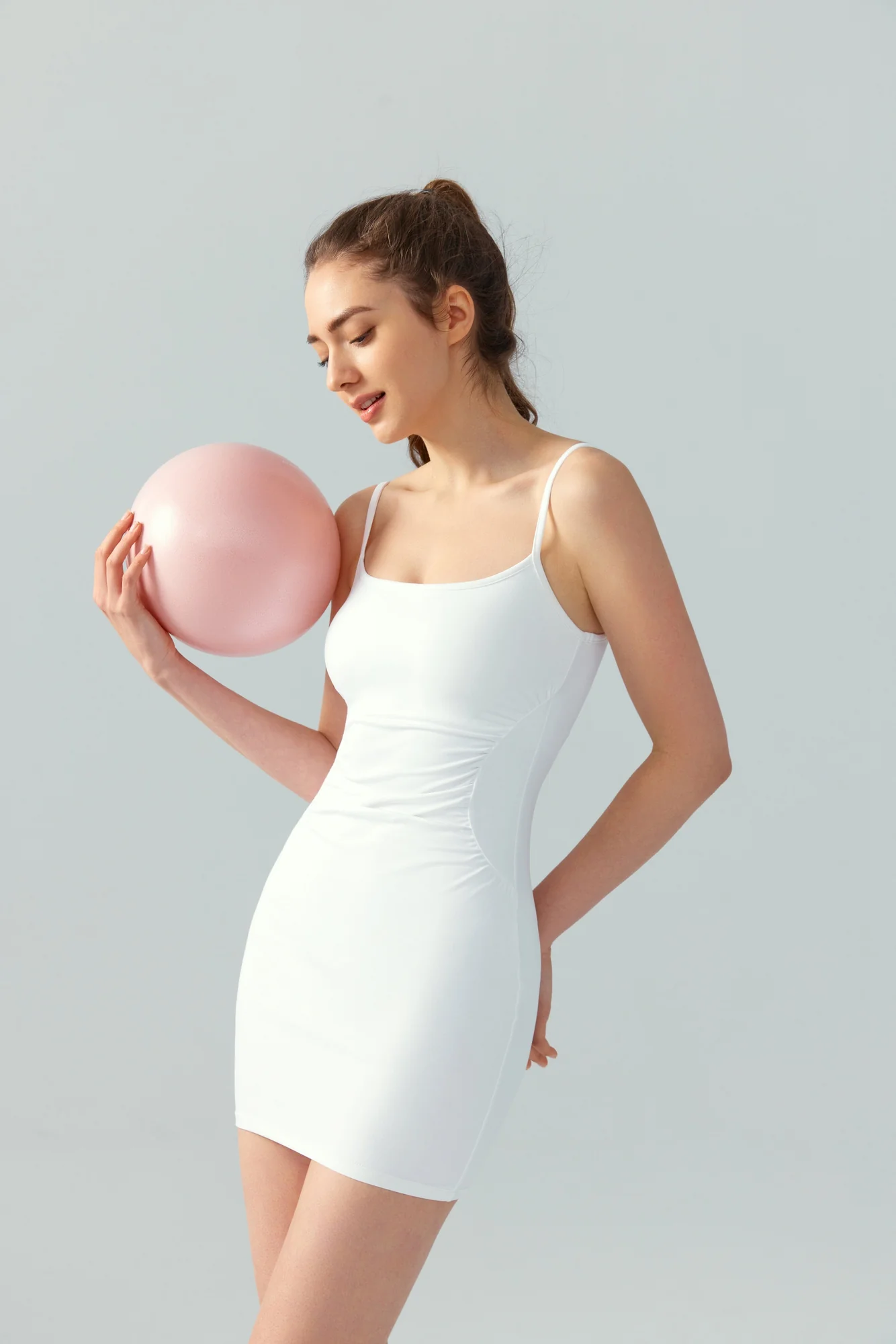 Elastic Mini Dress with Padded Comfort | Black/Beige Khaki/Clay Pink