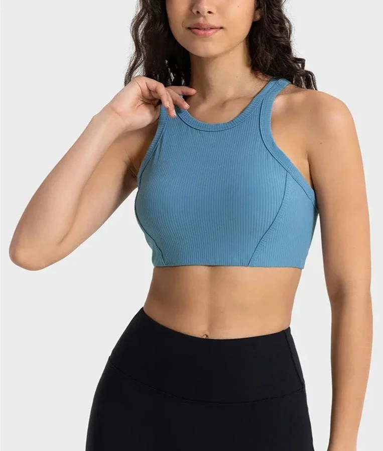 Comfort Mesh High-Neck Fitness Sports Bra