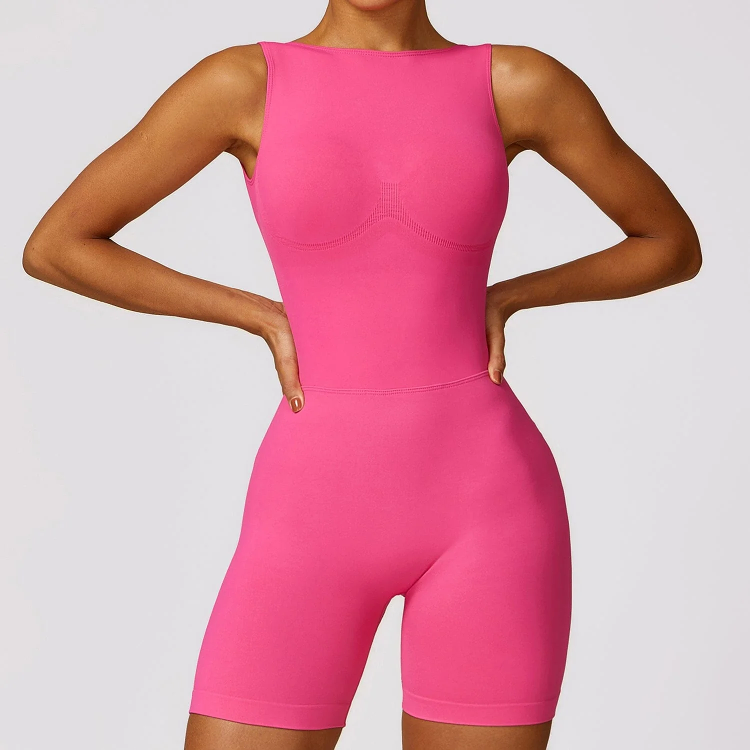 Seamless Backless Fitness Jumpsuit for Women - Breathable Quick Dry Material