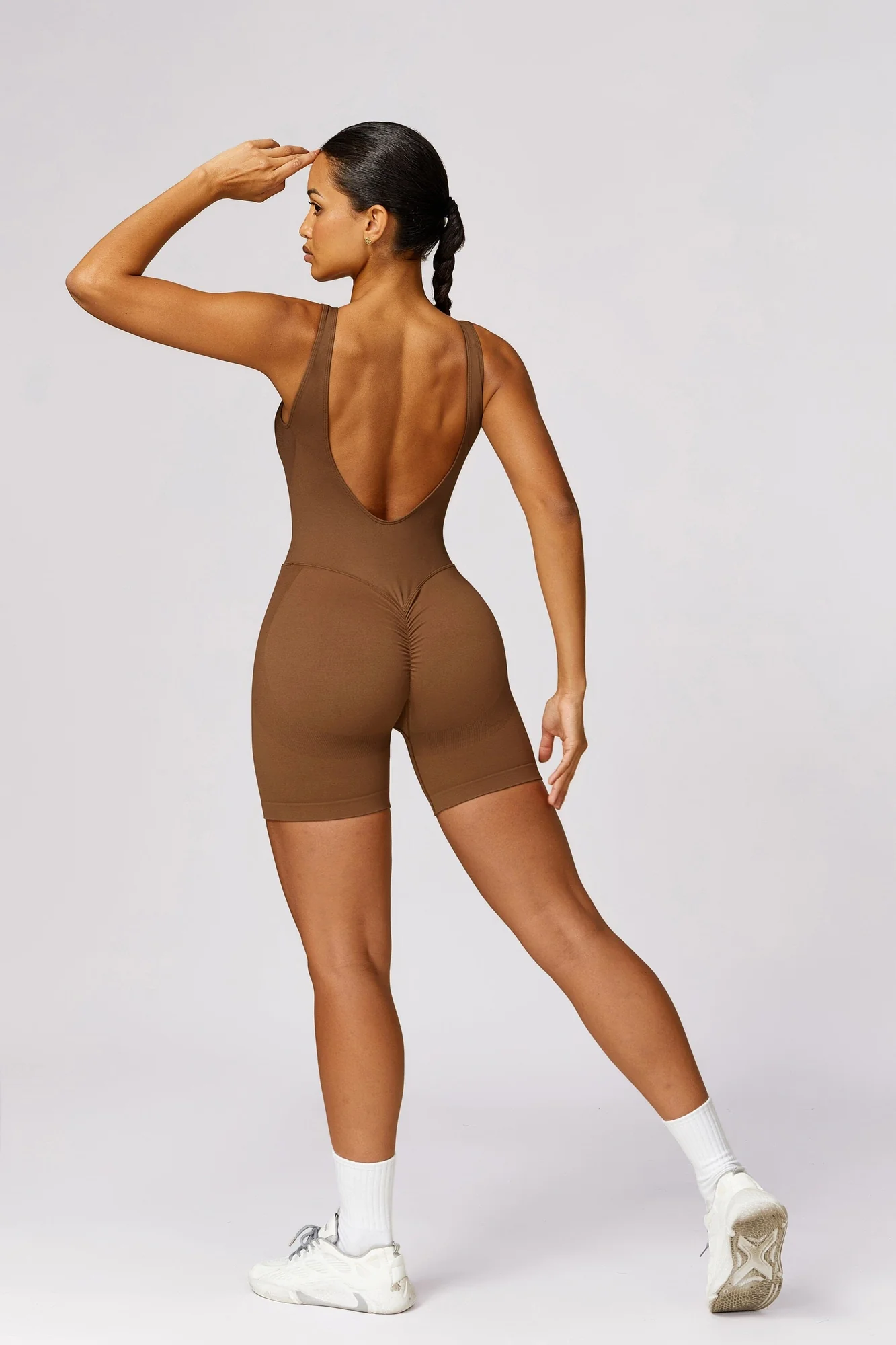 Seamless Backless Fitness Jumpsuit for Women - Breathable Quick Dry Material